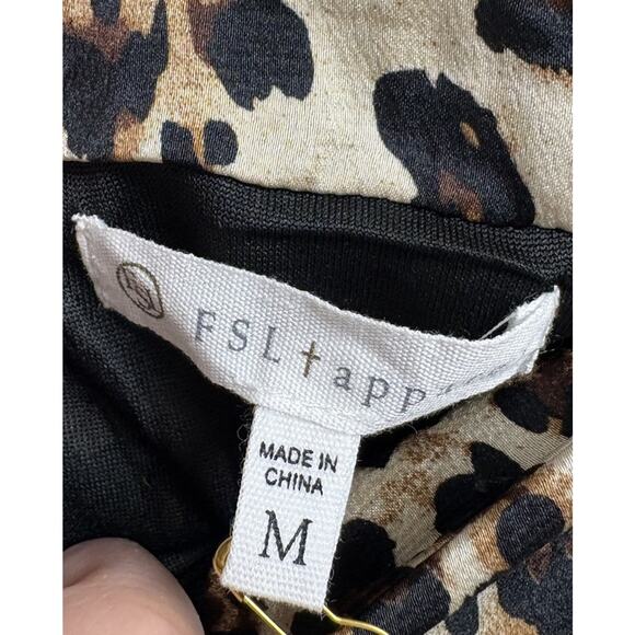 FSL Apparel Leopard Print Skirt Women’s Medium Asymmetrical Ruffle Hem Lined - Picture 7 of 9